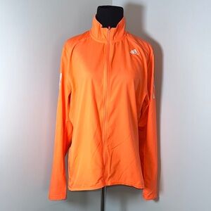 Adidas Orange Lightweight Running Jacket Full Zip High Visibility Women’s MD